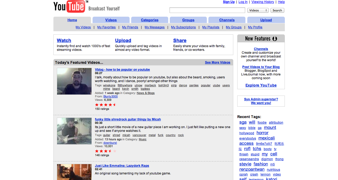 Youtube in 2005